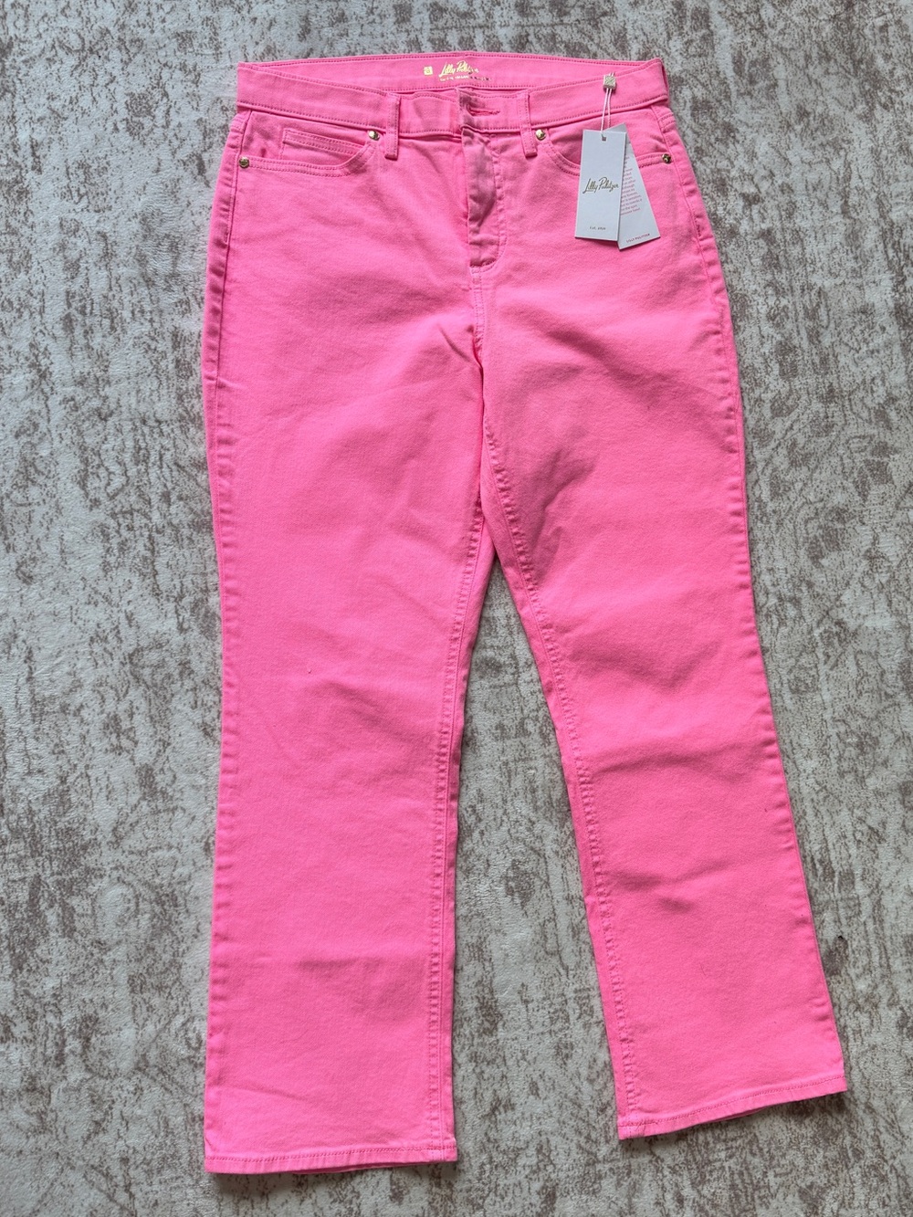 Lilly Pulitzer Pink High Rise Cropped Jeans